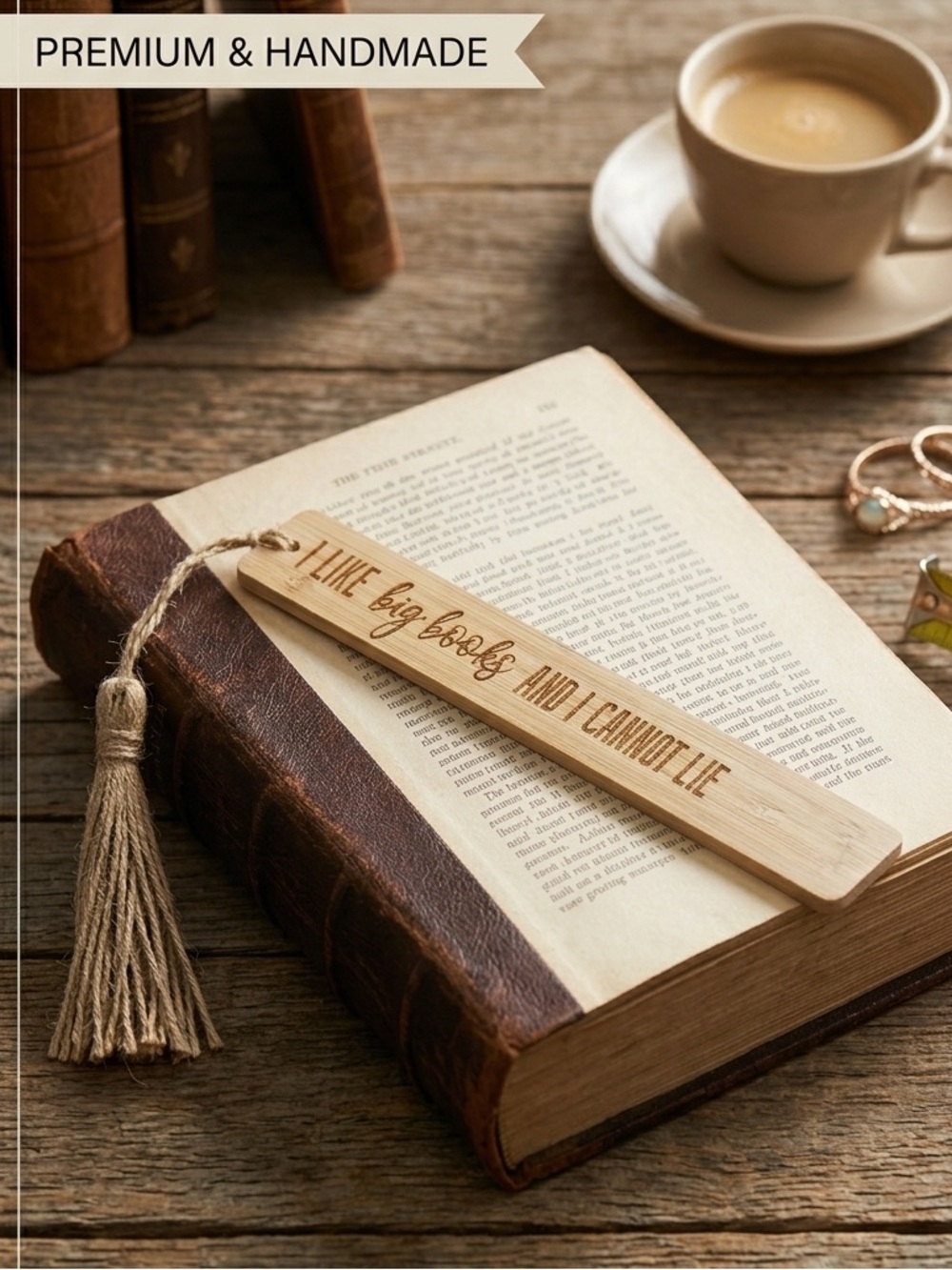 3/$15 I Like Big Books and I Cannot Lie Bamboo Bookmark with Tassel
